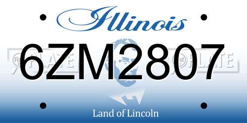 6ZM2807 Illinois License Plate