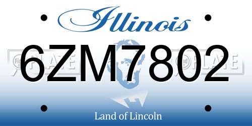 6ZM7802 Illinois License Plate