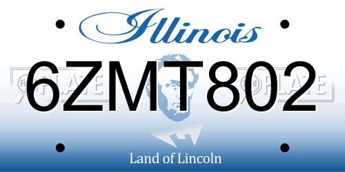 6ZMT802 Illinois License Plate