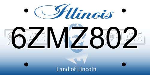 6ZMZ802 Illinois License Plate
