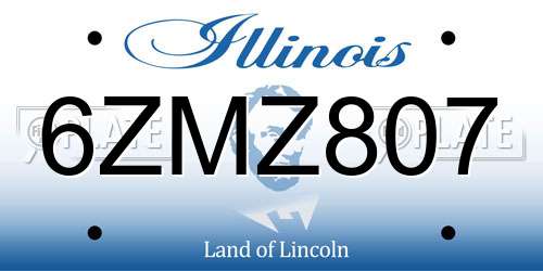 6ZMZ807 Illinois License Plate