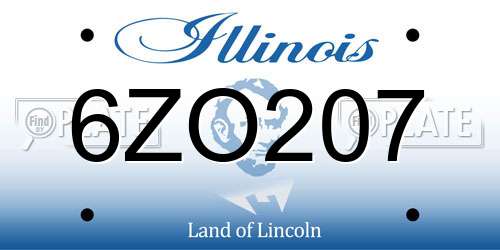 6ZO207 Illinois License Plate
