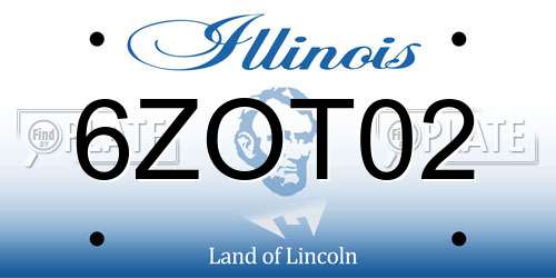 6ZOT02 Illinois License Plate