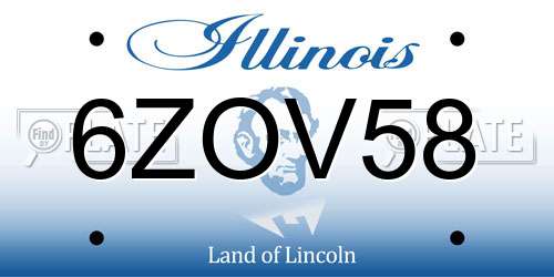 6ZOV58 Illinois License Plate