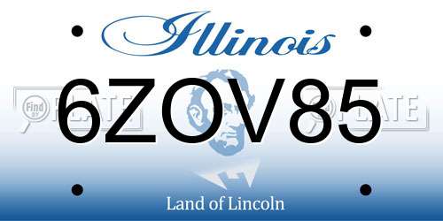 6ZOV85 Illinois License Plate