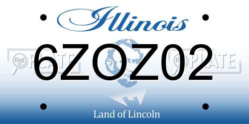 6ZOZ02 Illinois License Plate