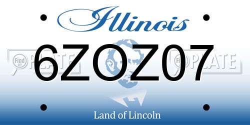 6ZOZ07 Illinois License Plate