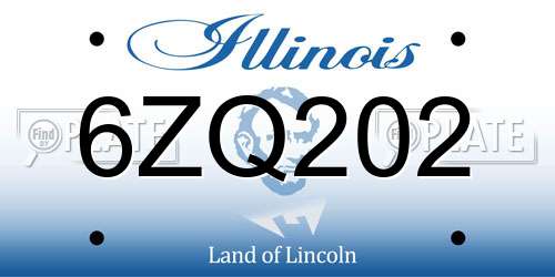 6ZQ202 Illinois License Plate