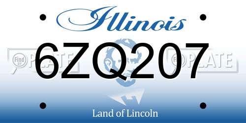 6ZQ207 Illinois License Plate