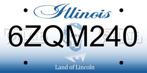 6ZQM240 Illinois License Plate