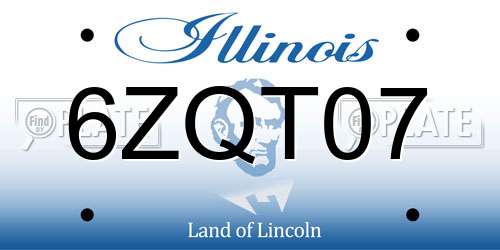 6ZQT07 Illinois License Plate