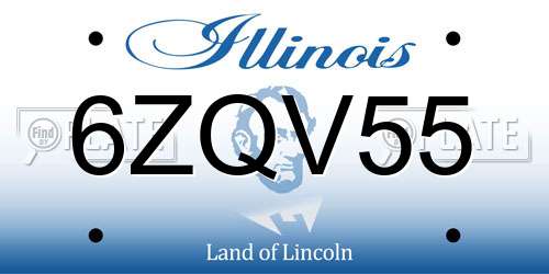6ZQV55 Illinois License Plate