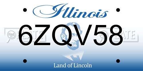 6ZQV58 Illinois License Plate