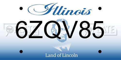 6ZQV85 Illinois License Plate