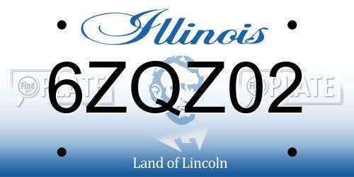 6ZQZ02 Illinois License Plate