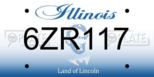 6ZR117 Illinois License Plate
