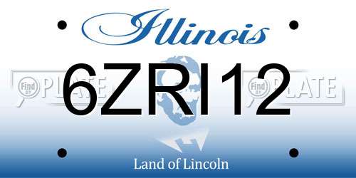 6ZRI12 Illinois License Plate