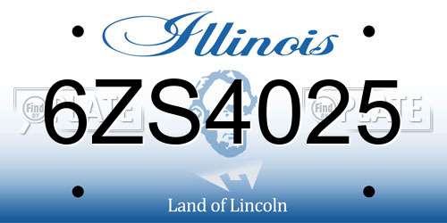 6ZS4025 Illinois License Plate