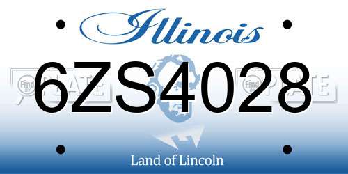 6ZS4028 Illinois License Plate