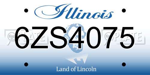 6ZS4075 Illinois License Plate