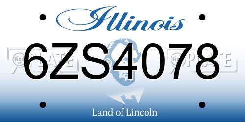 6ZS4078 Illinois License Plate