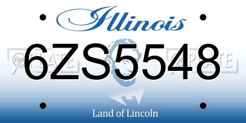 6ZS5548 Illinois License Plate