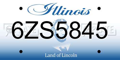 6ZS5845 Illinois License Plate