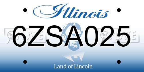 6ZSA025 Illinois License Plate