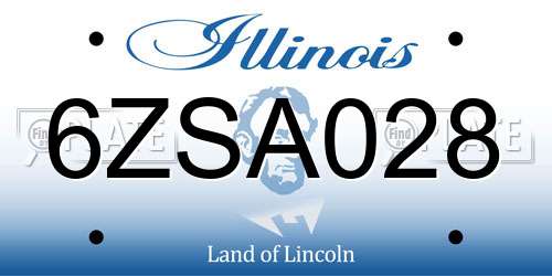 6ZSA028 Illinois License Plate