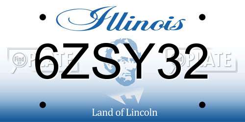 6ZSY32 Illinois License Plate