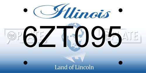 6ZT095 Illinois License Plate