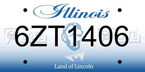 6ZT1406 Illinois License Plate