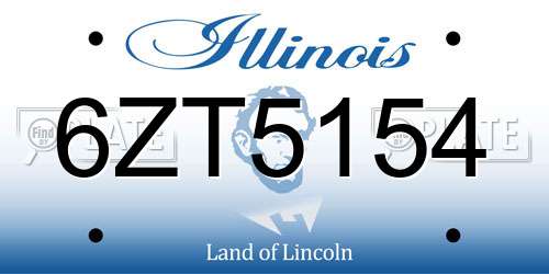 6ZT5154 Illinois License Plate