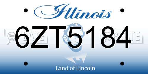 6ZT5184 Illinois License Plate
