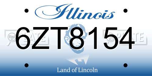 6ZT8154 Illinois License Plate