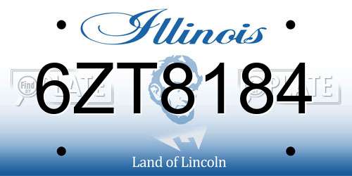 6ZT8184 Illinois License Plate