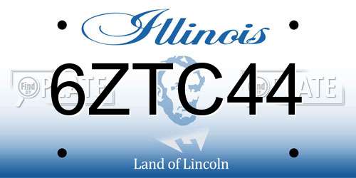 6ZTC44 Illinois License Plate