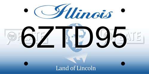 6ZTD95 Illinois License Plate