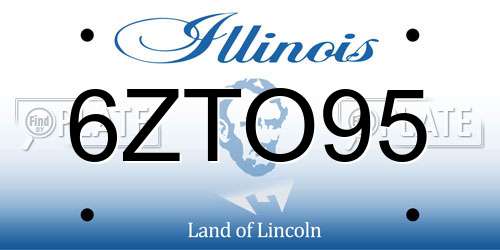 6ZTO95 Illinois License Plate