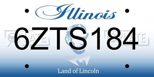 6ZTS184 Illinois License Plate
