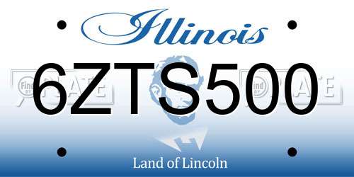 6ZTS500 Illinois License Plate
