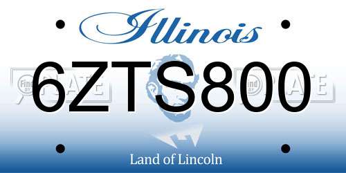 6ZTS800 Illinois License Plate
