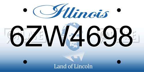 6ZW4698 Illinois License Plate