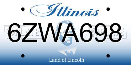 6ZWA698 Illinois License Plate