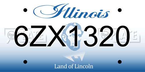 6ZX1320 Illinois License Plate