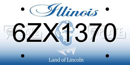 6ZX1370 Illinois License Plate