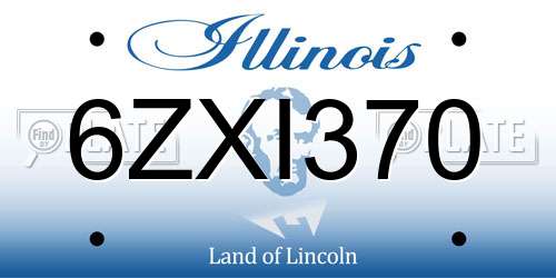 6ZXI370 Illinois License Plate
