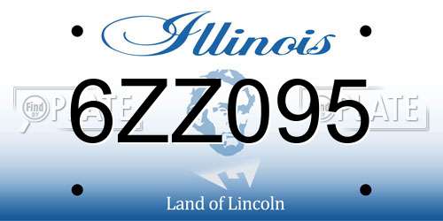 6ZZ095 Illinois License Plate