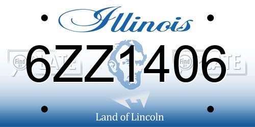 6ZZ1406 Illinois License Plate