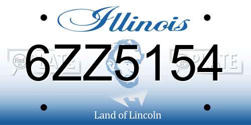 6ZZ5154 Illinois License Plate